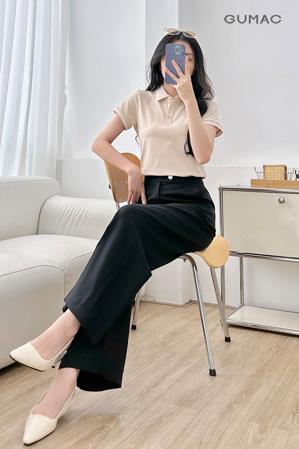 Quần suông cài quai