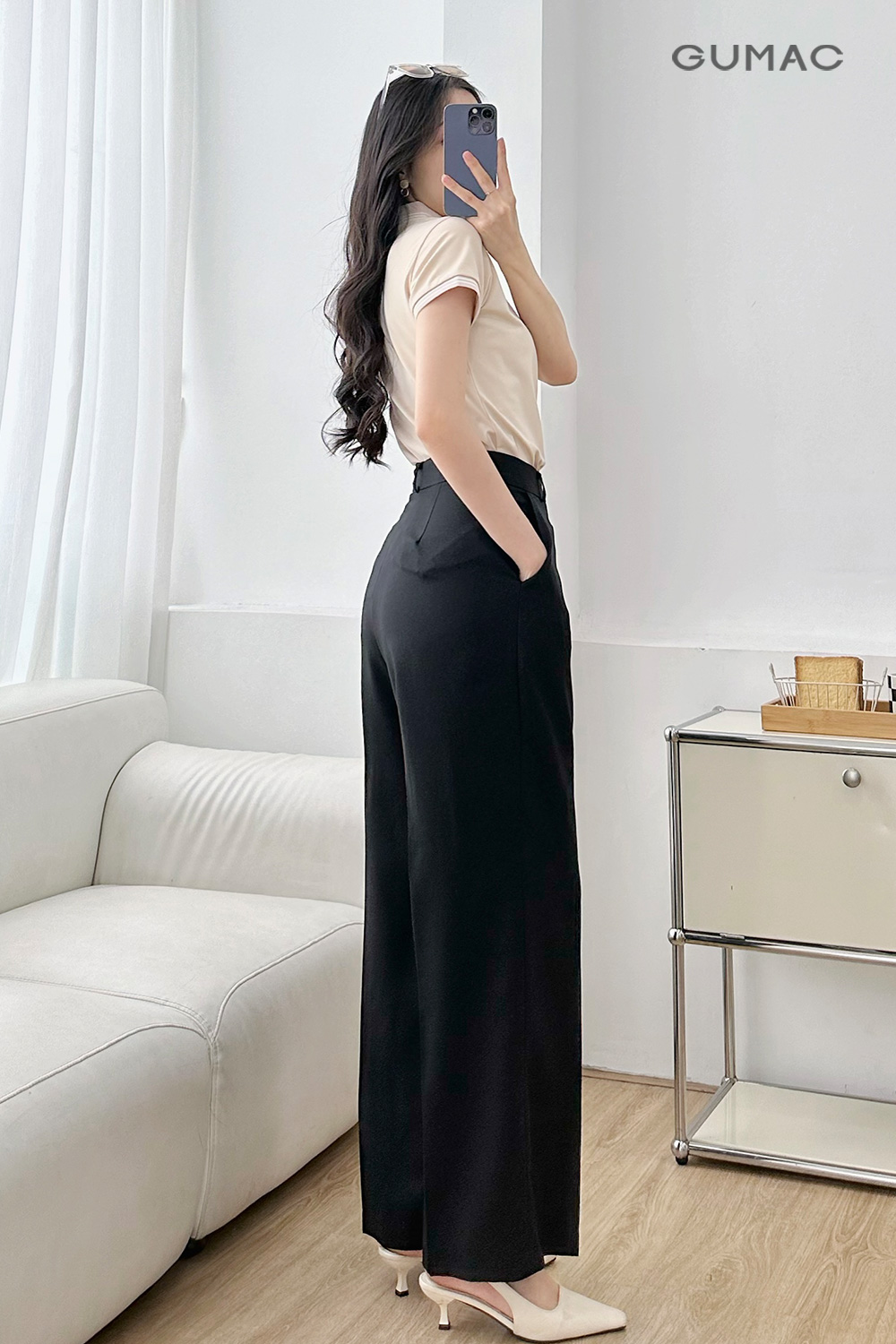 Quần suông cài quai