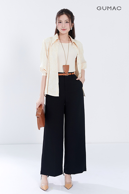 Quần ống rộng túi xéo