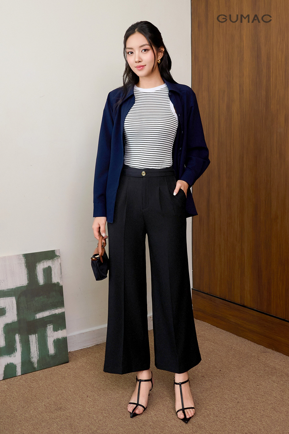 Quần ống suông kèm dây