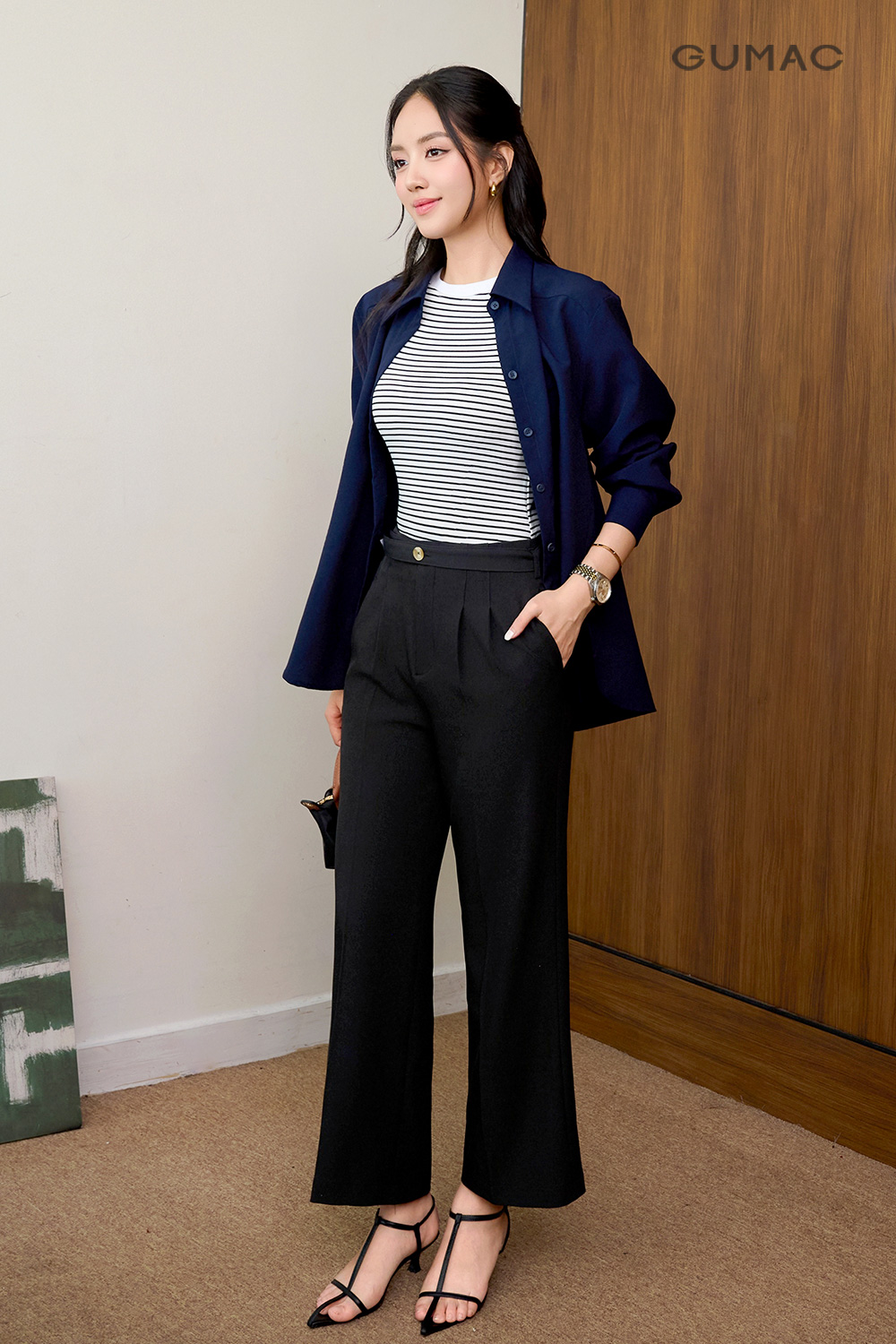 Quần ống suông kèm dây