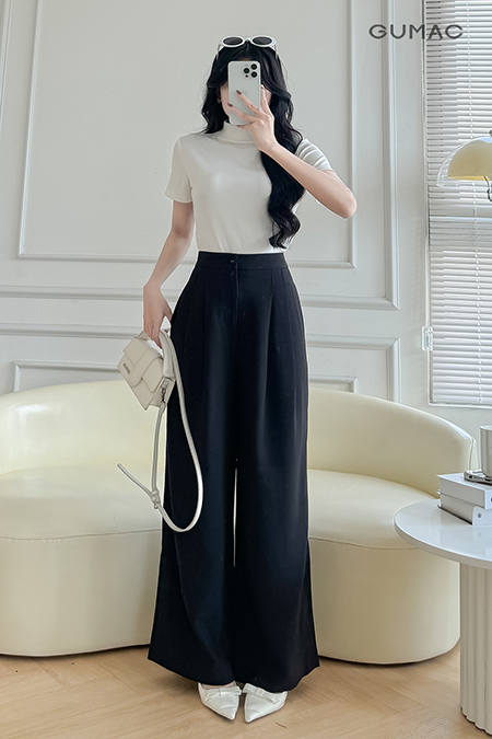 Quần ống rộng chiết ly