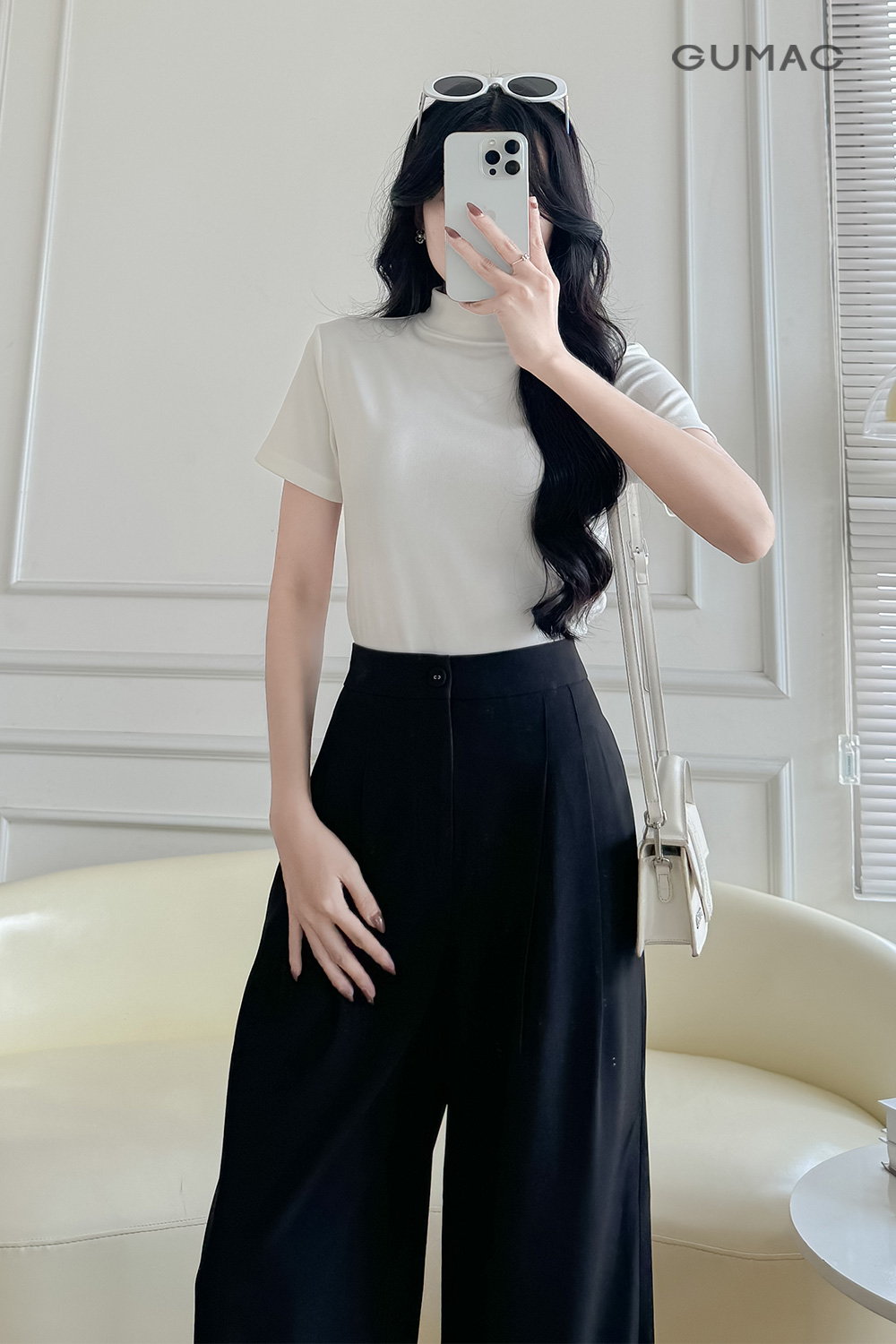 Quần ống rộng chiết ly