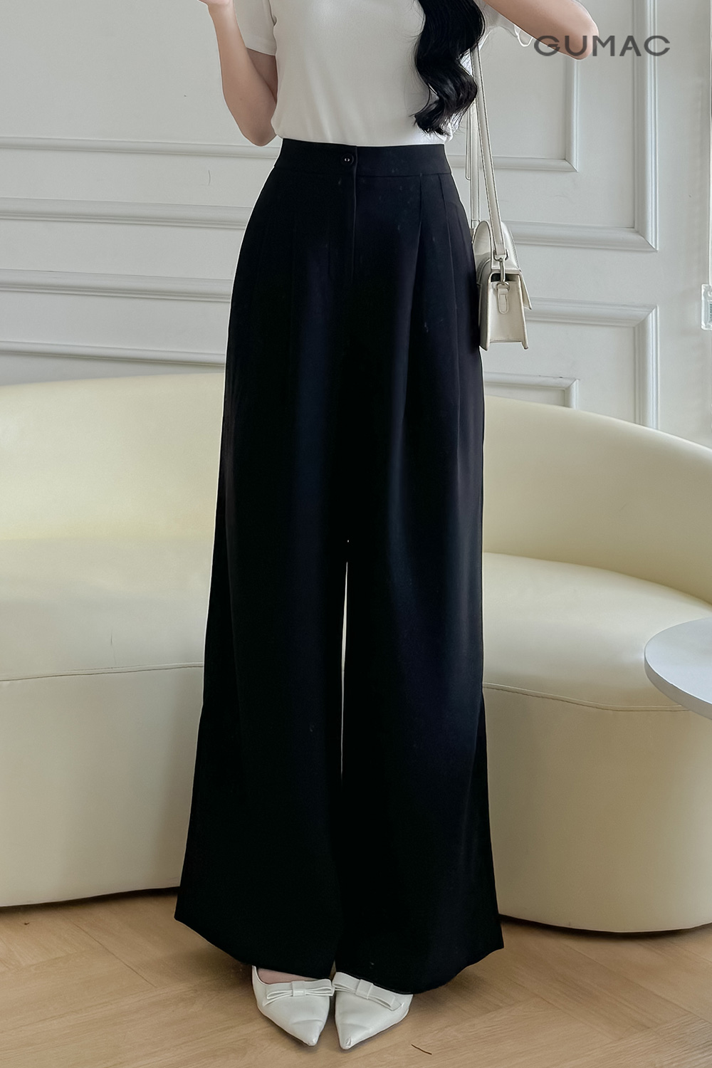 Quần ống rộng chiết ly