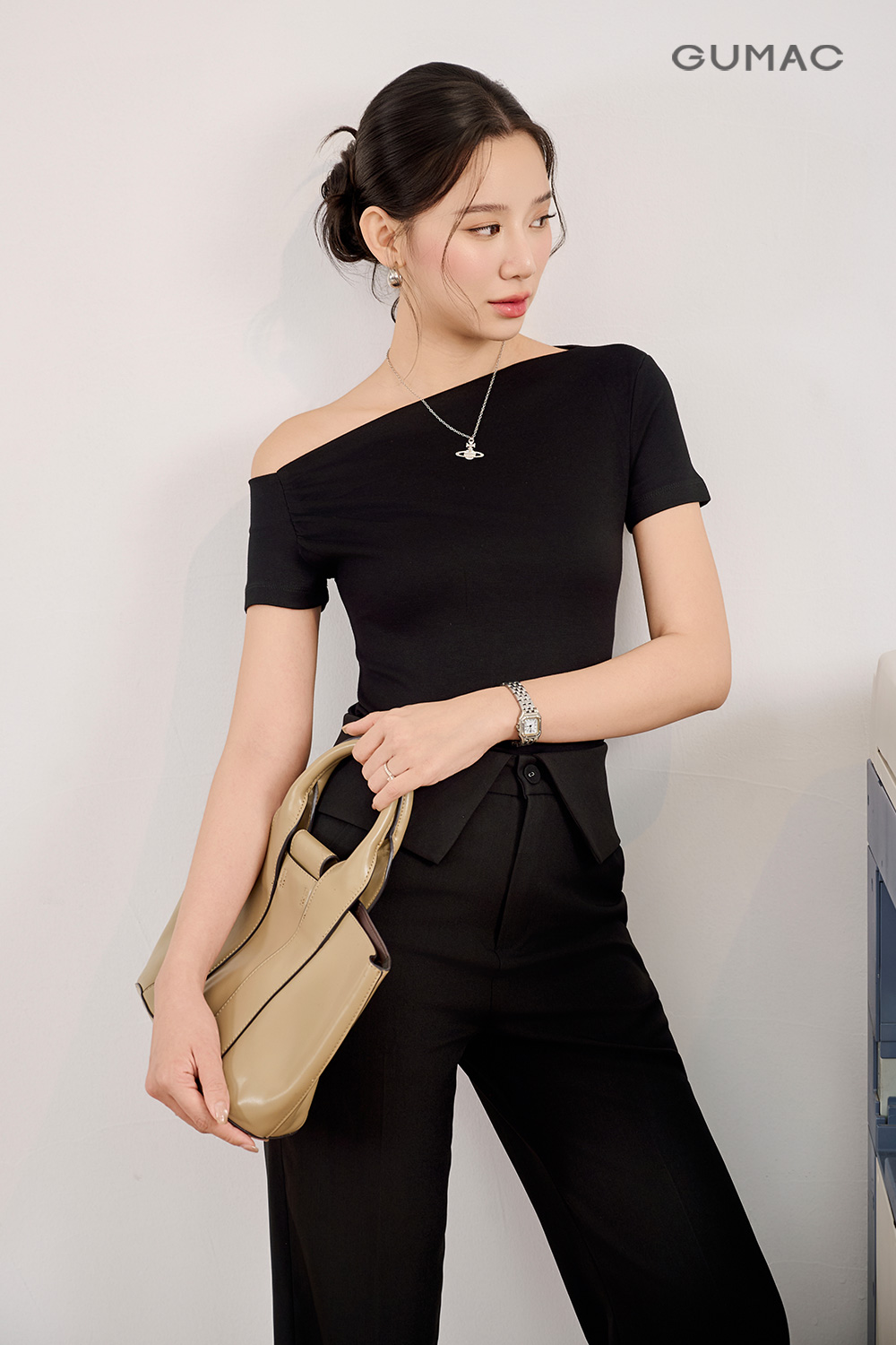 Quần suông lưng kiểu