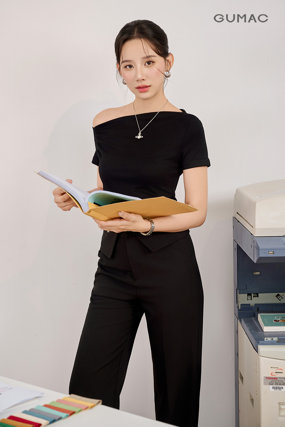 Quần suông lưng kiểu