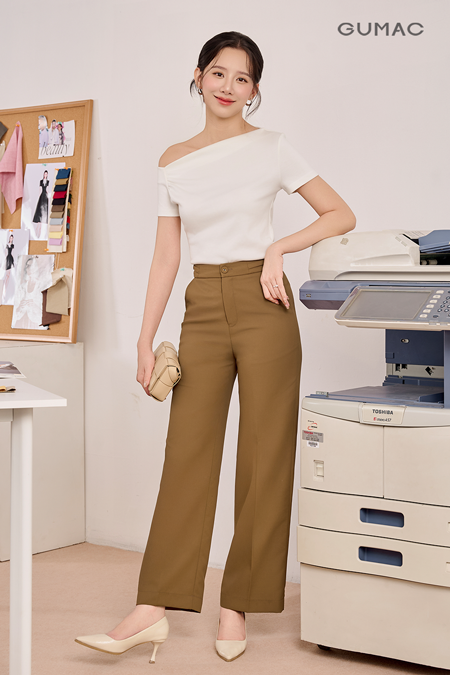 Quần suông lưng kiểu