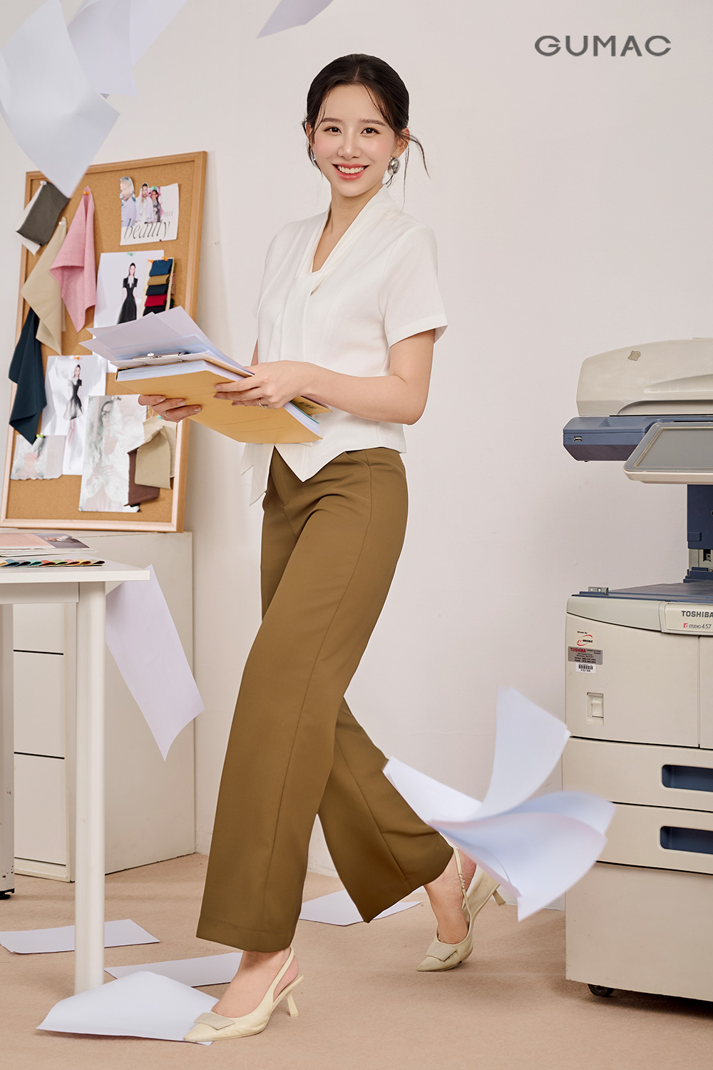 Quần suông lưng kiểu