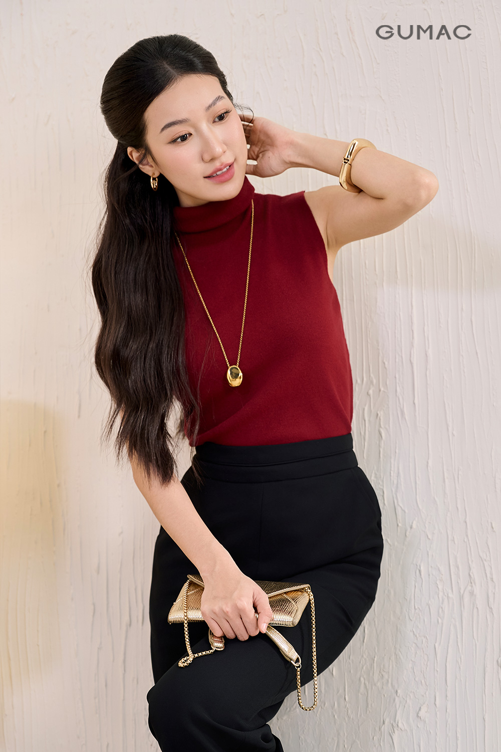 Quần suông lưng kiểu