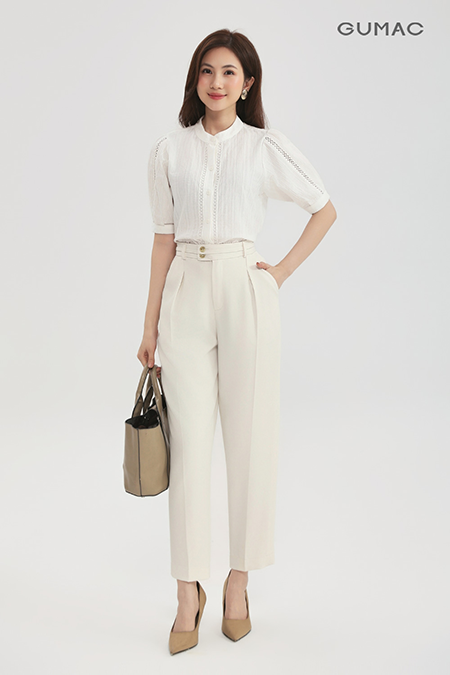 Quần ống đứng lưng kiểu