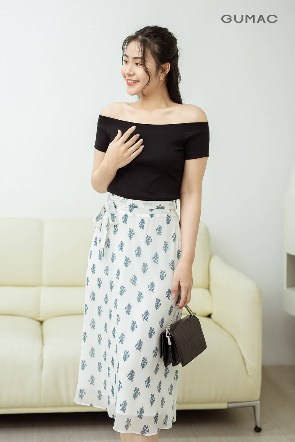 Phối áo trễ vai cùng chân váy voan phoi ao tre vai cung chan vay voan