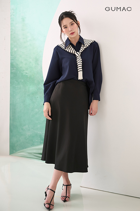 Chân váy lụa A xòe