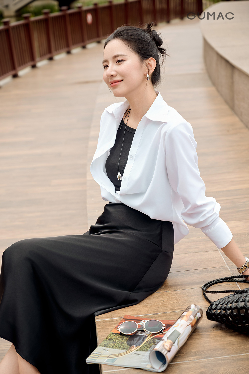 Chân váy lụa A xòe