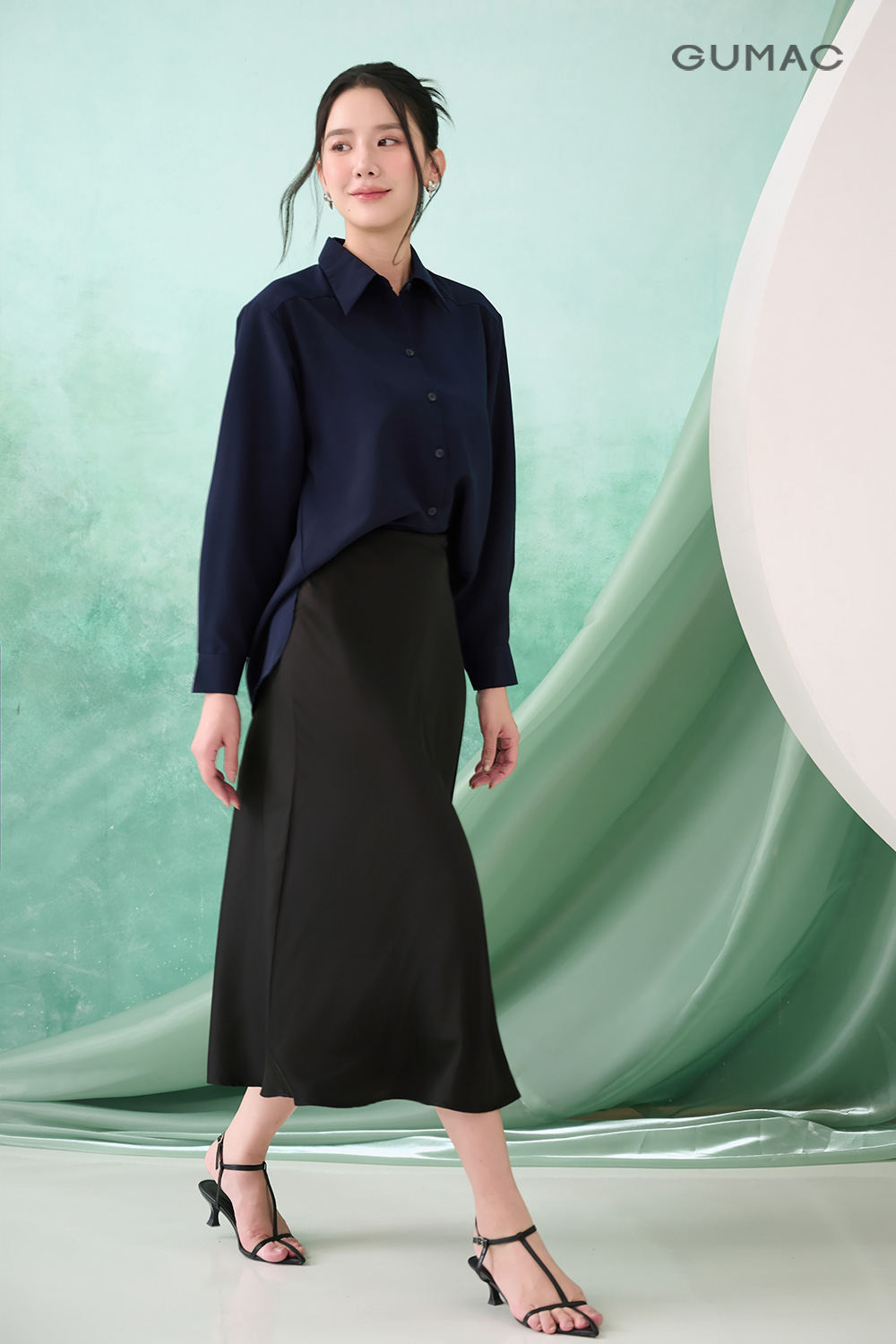 Chân váy lụa A xòe