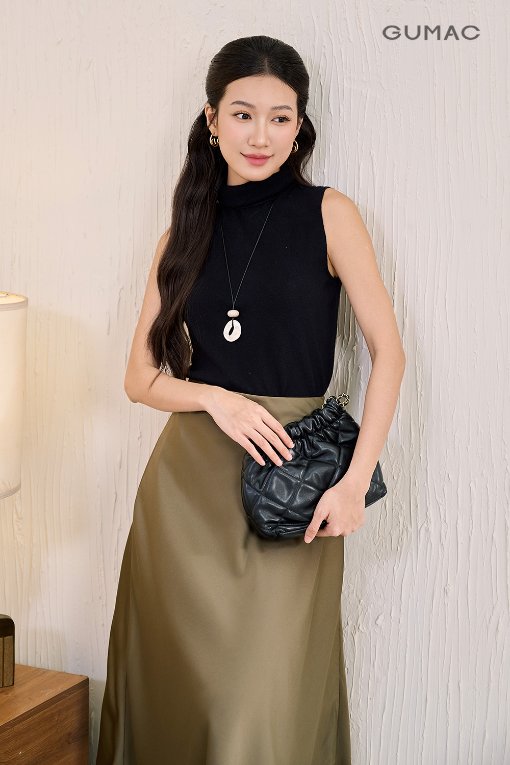 Chân váy lụa A xòe