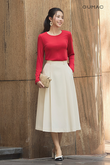 Chân váy A xếp ly