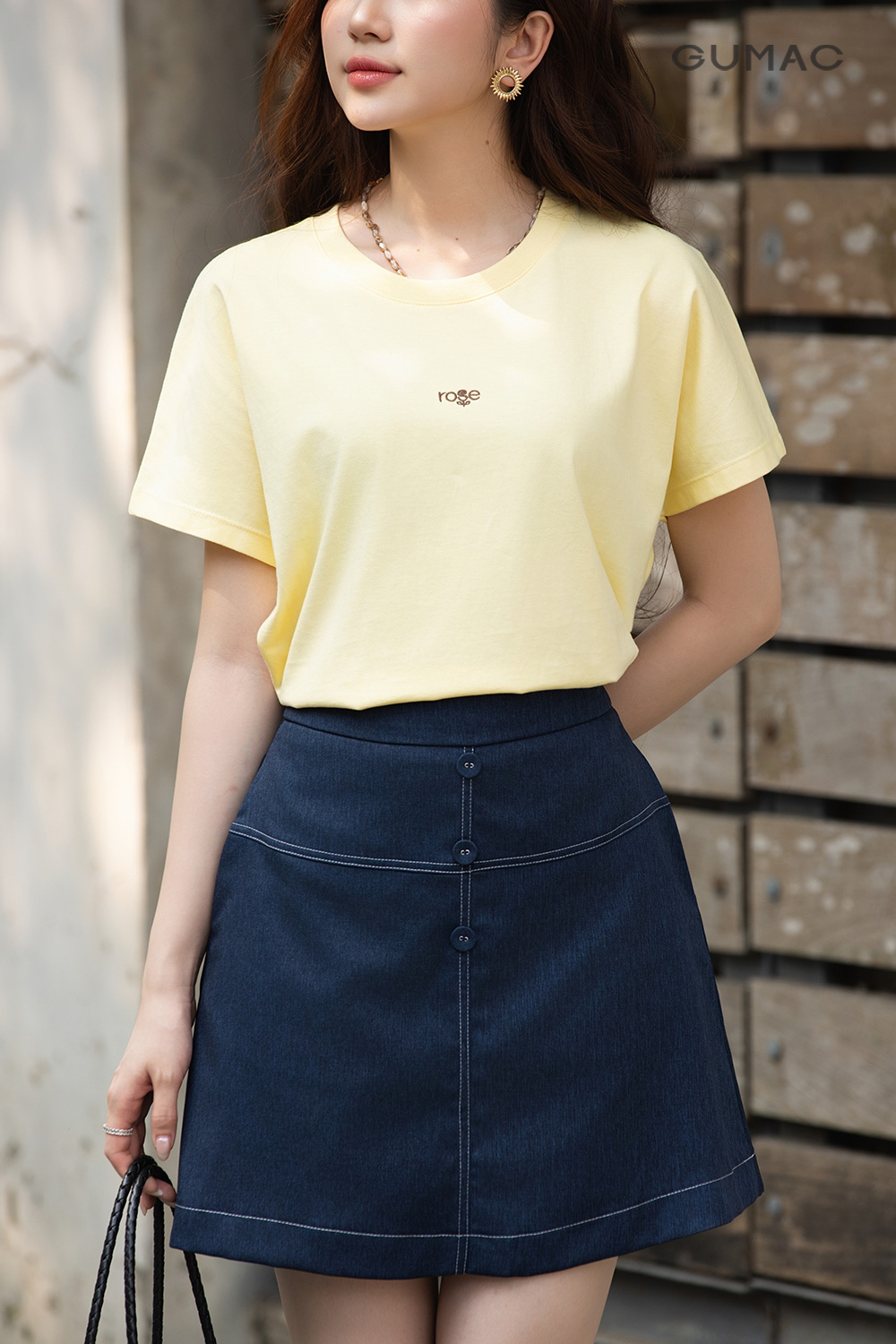 Chân váy A diễu chỉ