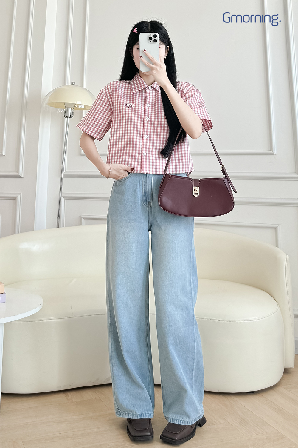 ao so mi ket hop cung quan jean