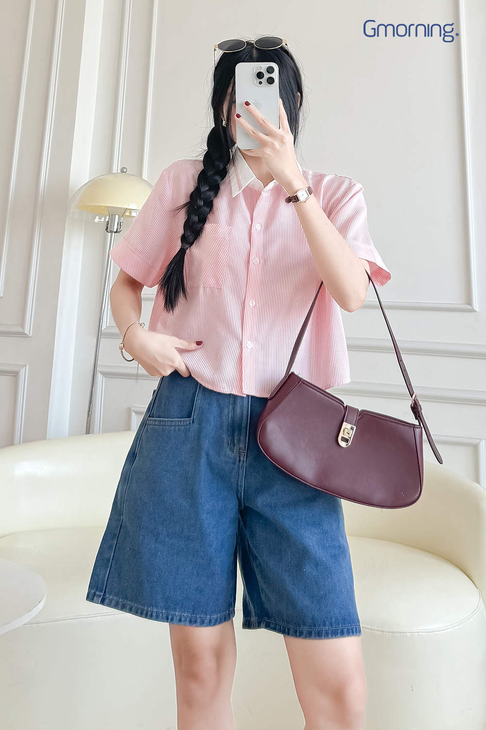 ao so mi ket hop cung quan jean