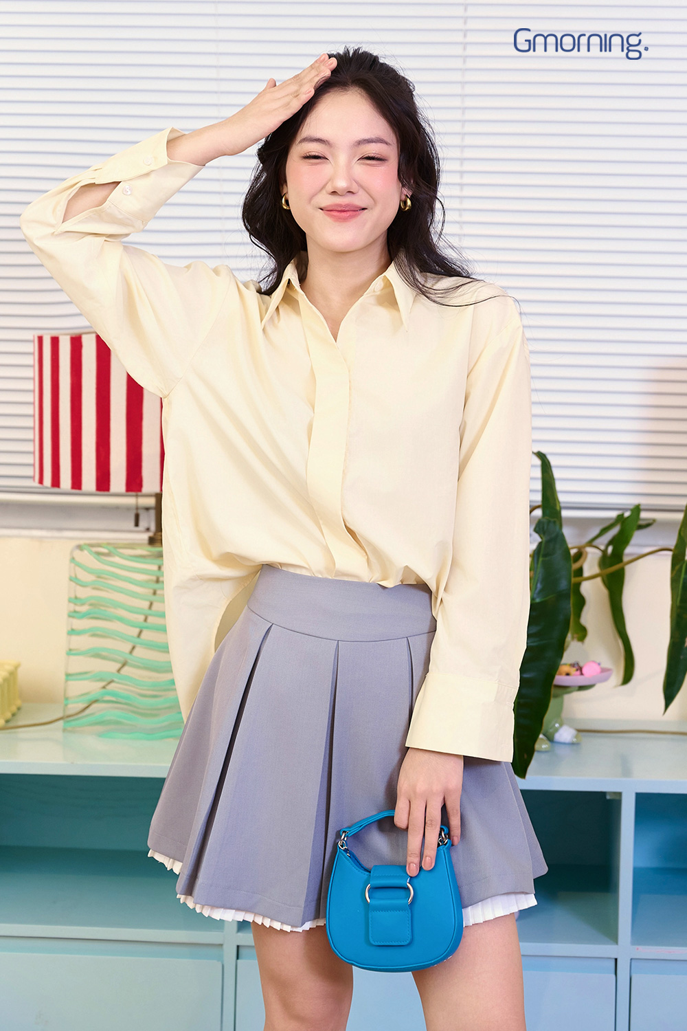 Áo sơ mi phối nẹp giữa