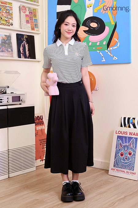 Áo polo sọc phối cổ