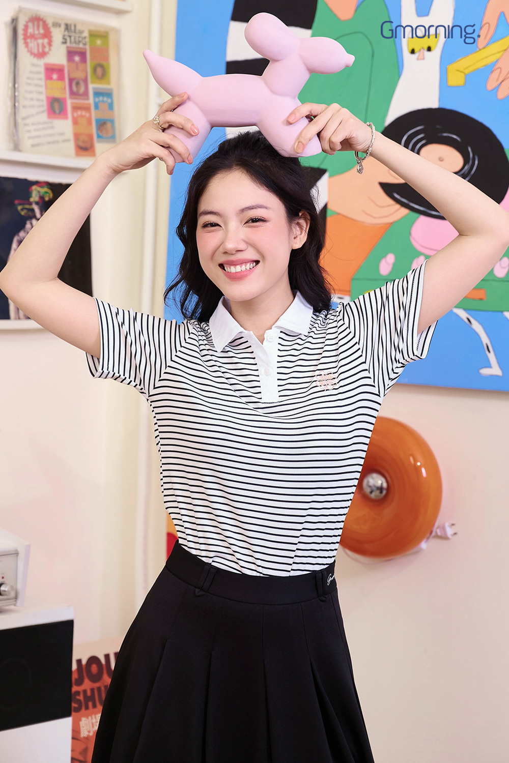 Áo polo sọc phối cổ