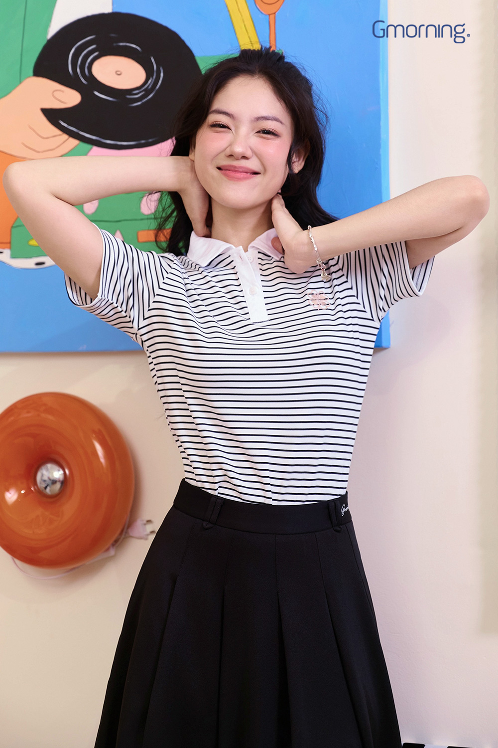 Áo polo sọc phối cổ