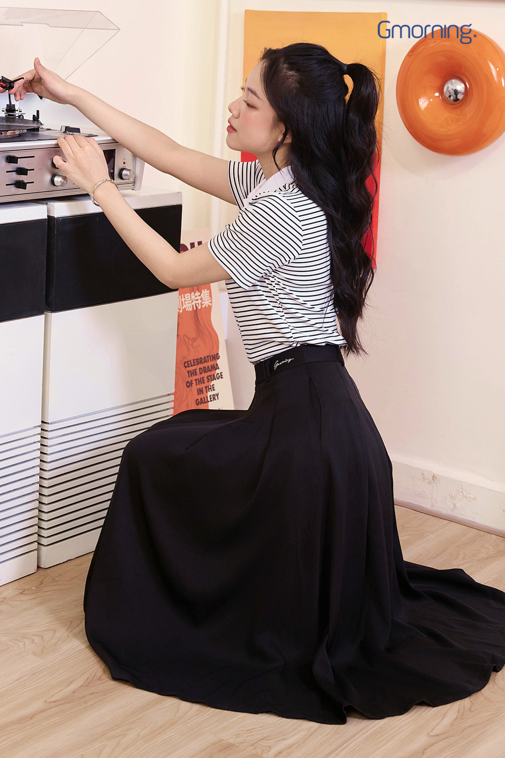 Áo polo sọc phối cổ