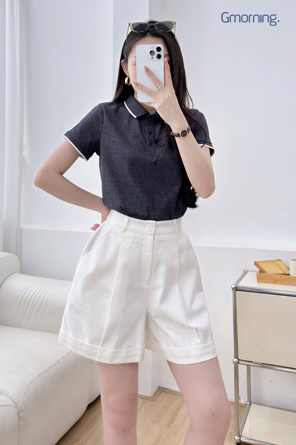 Quần short thêu túi