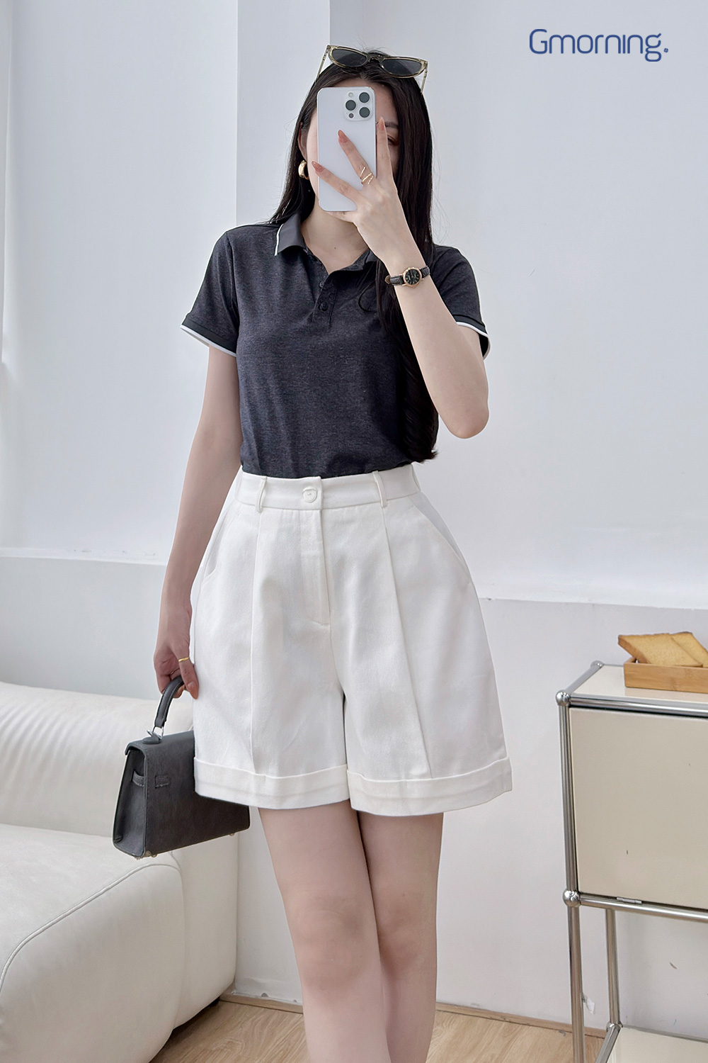 Quần short thêu túi