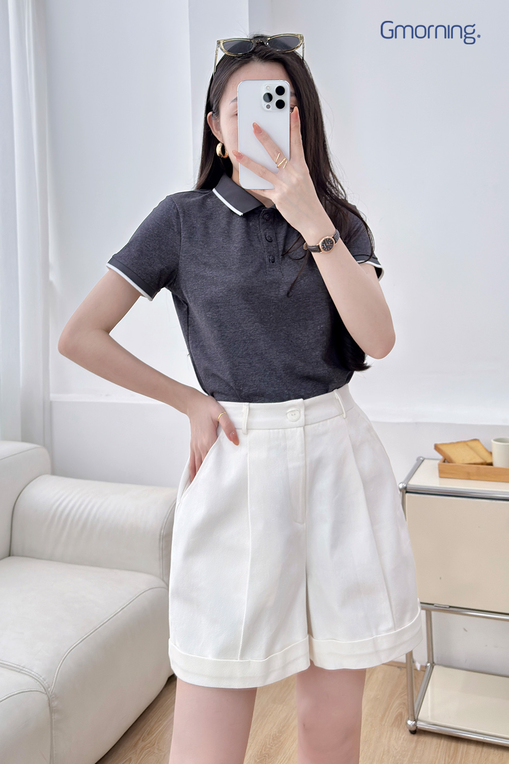 Quần short thêu túi