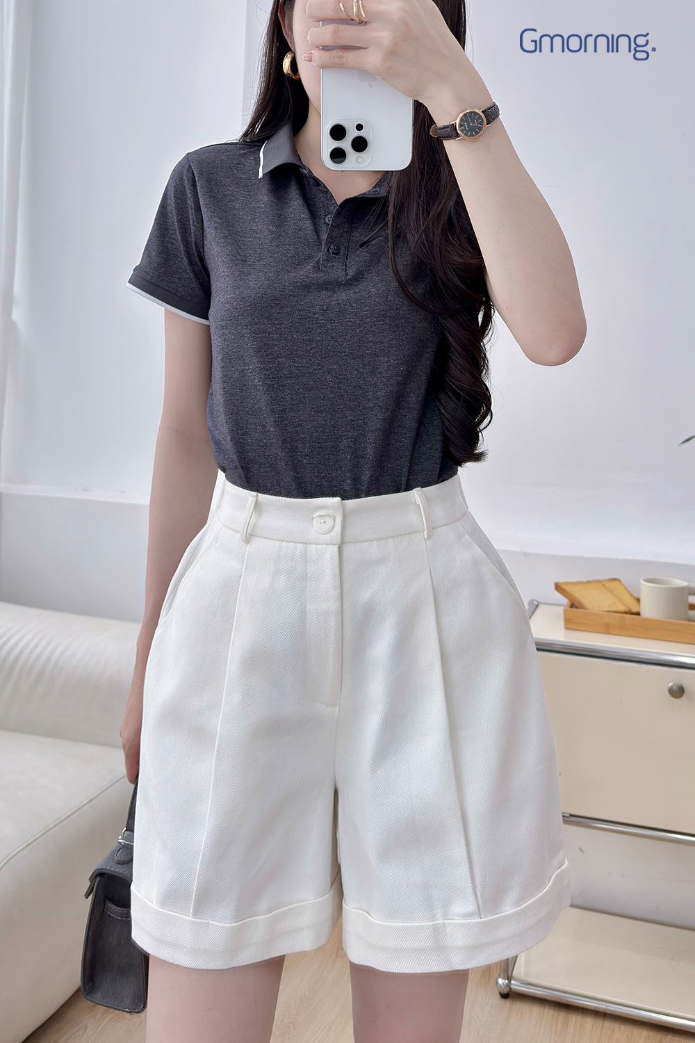 Quần short thêu túi