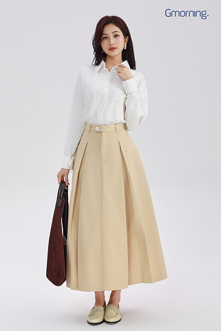 Chân váy midi xếp ly