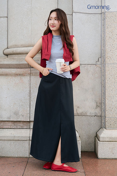 Chân váy kaki midi