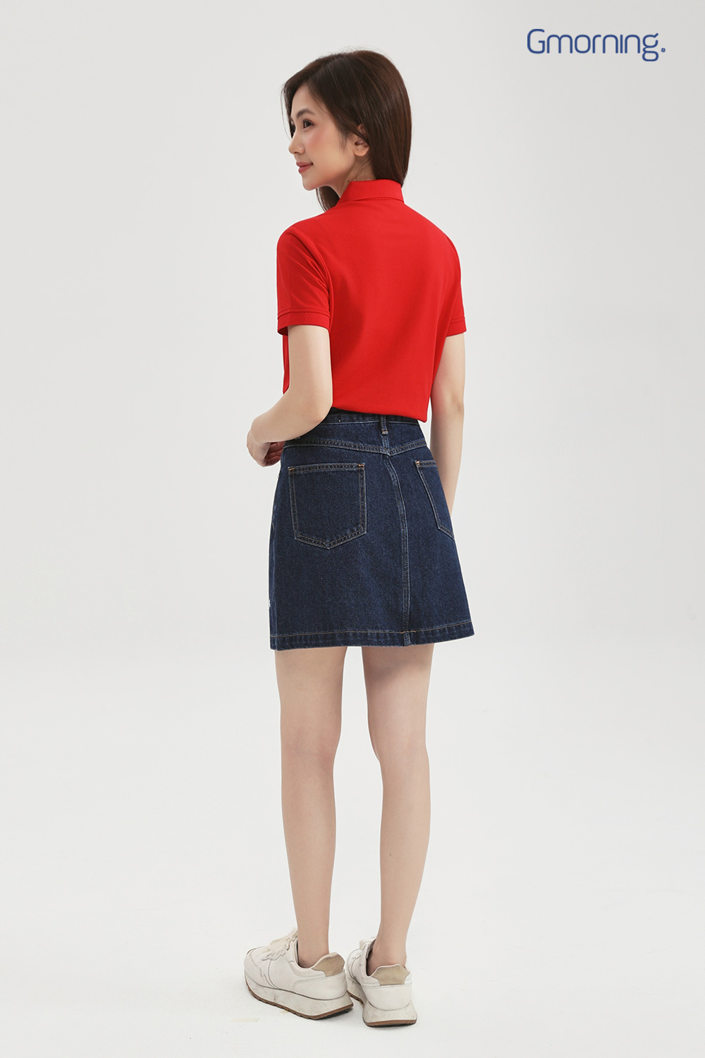 Chân váy denim thêu