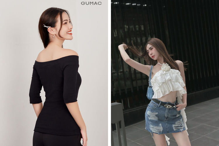 áo trễ vai hoặc áo yếm