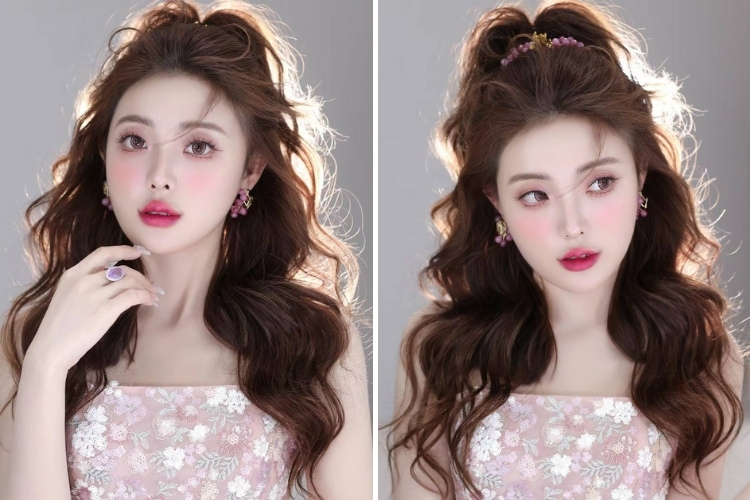 kieu toc buoc nua dau di tiec