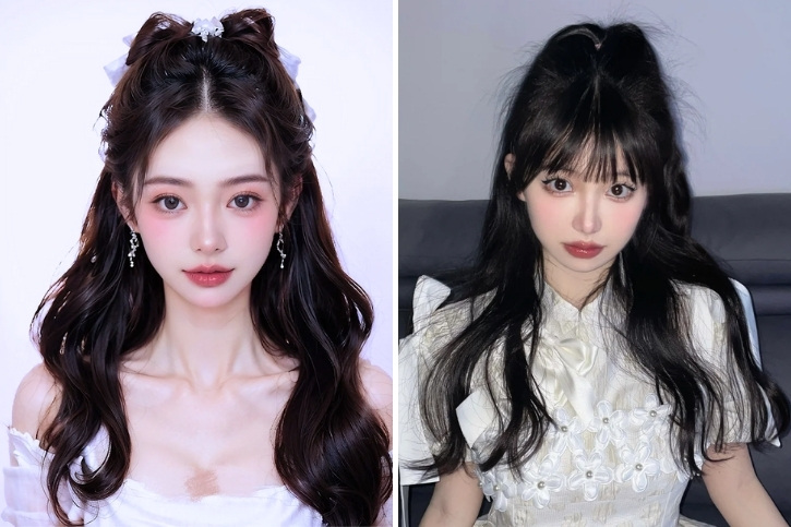 kieu toc tieu thu di tiec buoc nua dau