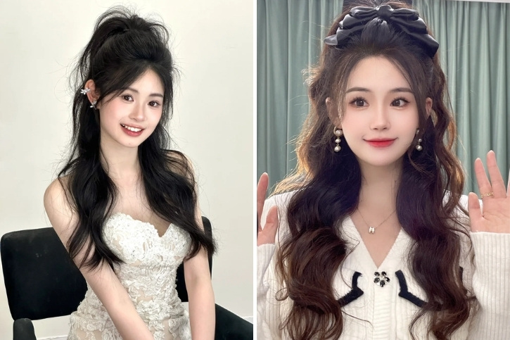 kieu toc buoc nua dau xoan lon to di tiec