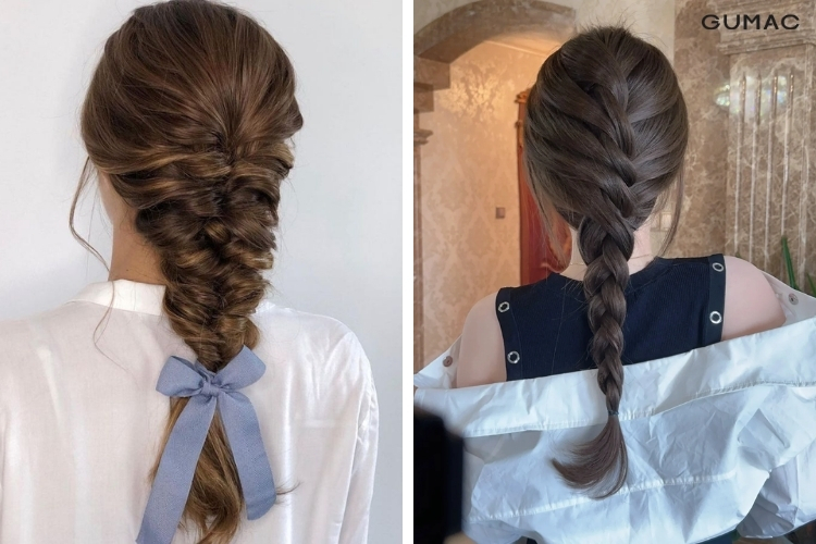 mau toc đuoi sam diu dang đi tiec