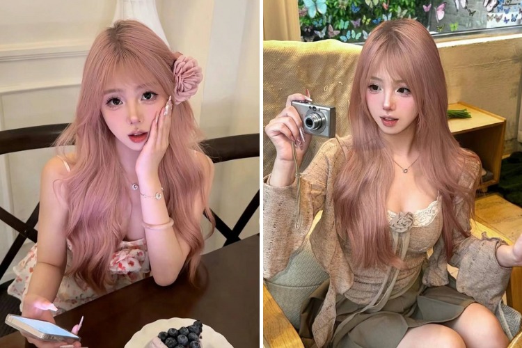 toc du tiec mau vang hong