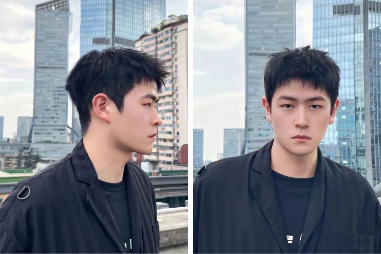 short fringe kieu toc ngan mua he cho nam