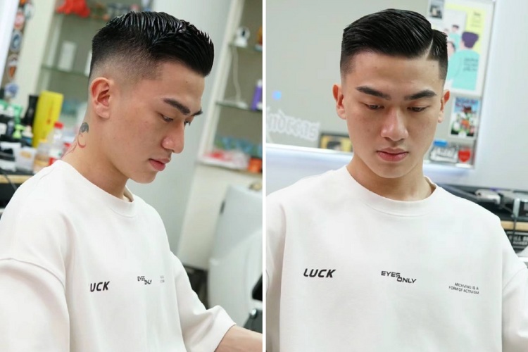 kieu toc comb over cho nam toc ngan