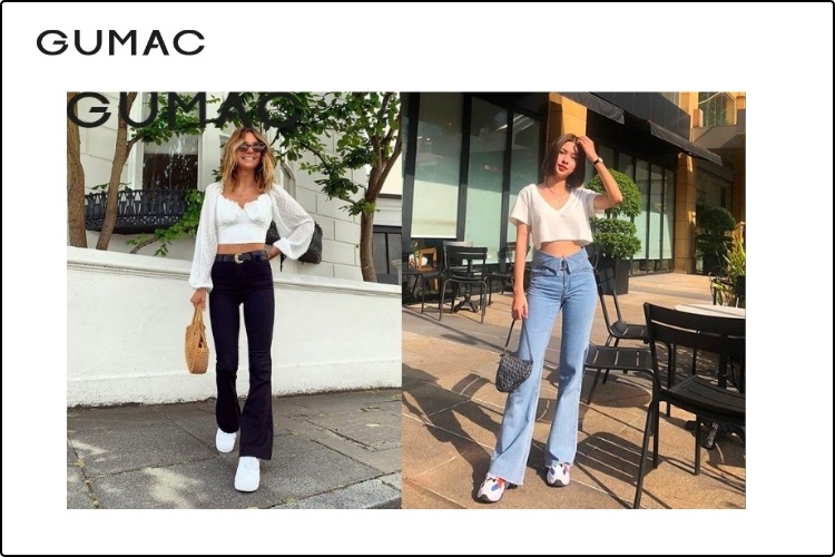 Quần ống loe và áo croptop