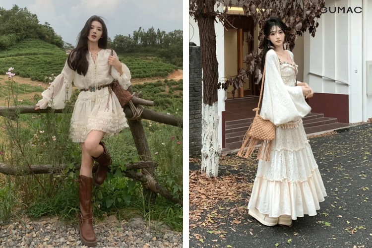 phoi do phong cach bohemian di du lich cao bang dep