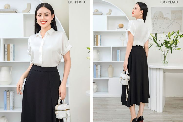 Áo sơ mi phối chân váy khi đi phỏng vấn Áo sơ mi phối chân váy khi đi phỏng vấn
