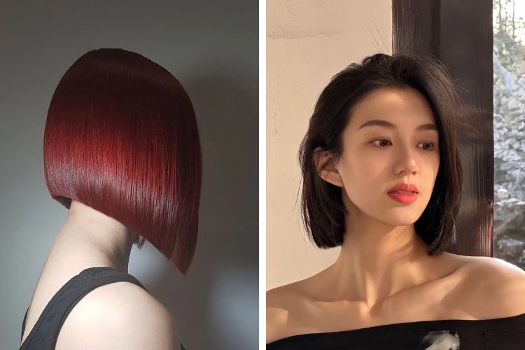 kieu toc Grunge Bob khong doi xung cho co nang mat to