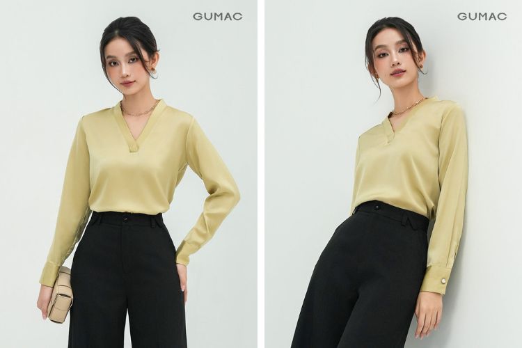 Áo vàng mặc quần đen