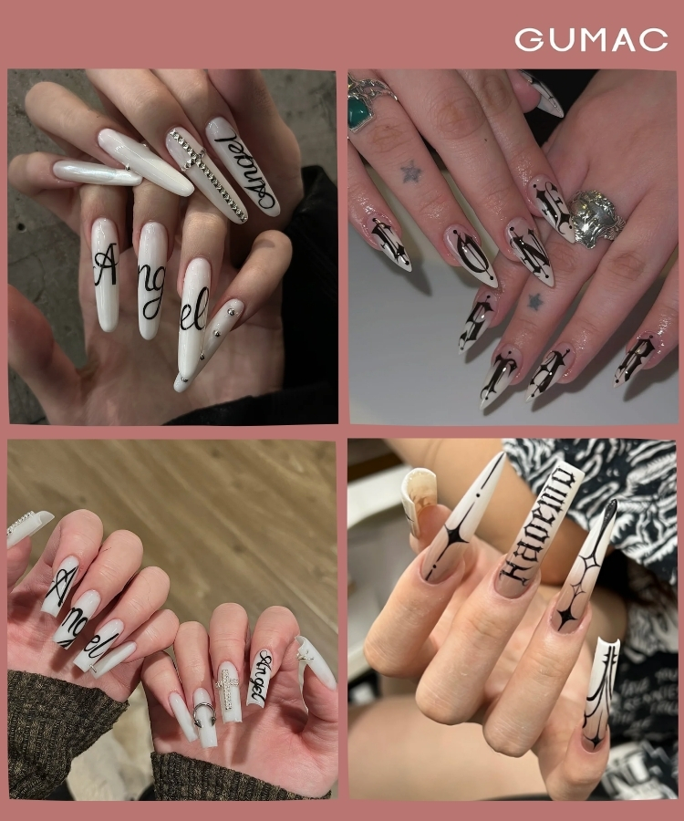 mau nail dai ghi chu doc dao