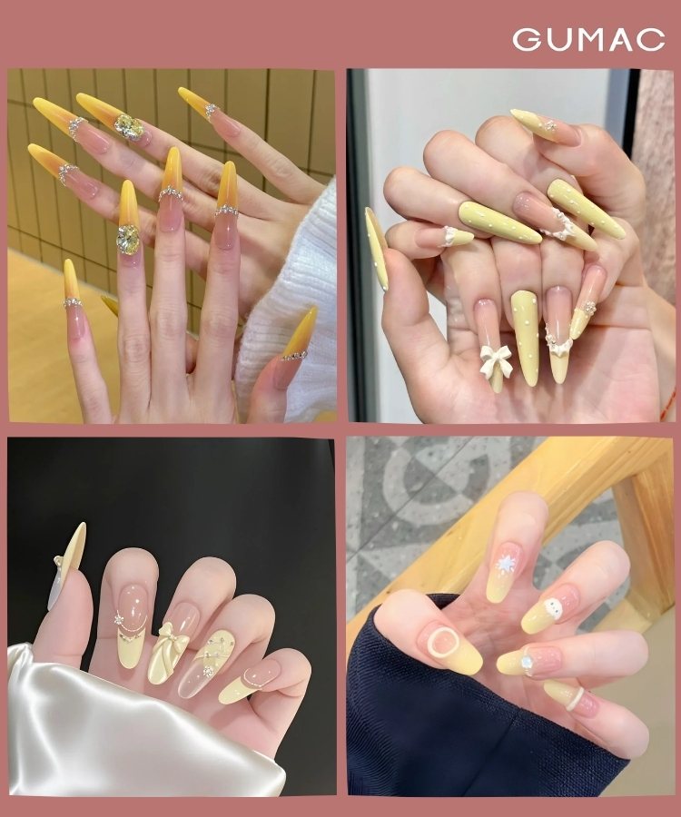 mau nail dai mau vang ruc ro thoi thuong